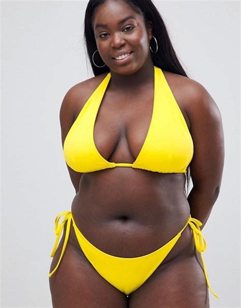 ASOS Plus Size Black Model Yellow Bikini POPSUGAR Fashion