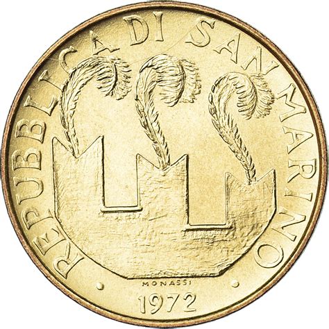 Coin San Marino Lire Rome Fdc Aluminum Bronze Km