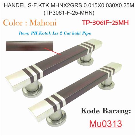 Jual Handel Tarikan Pintu Model Kotak Mahoni 2 Garis 25cm TP 3061 F 25