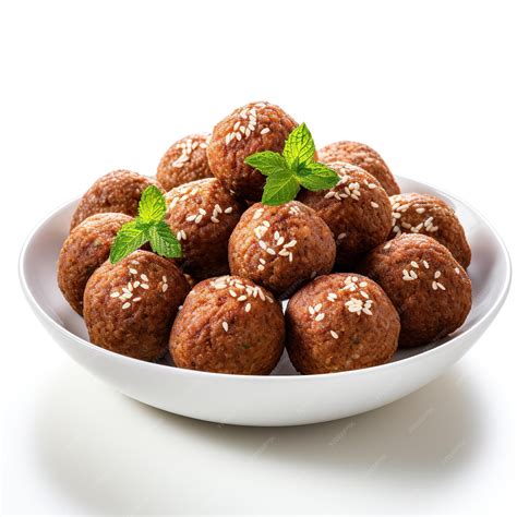 Premium Photo Kibbeh Beef And Bulgur Wheat Meatballs Isolated On