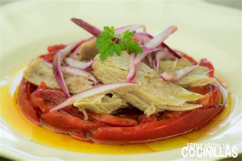 Receta De Ensalada De Ventresca De Atún Y Pimientos Asados