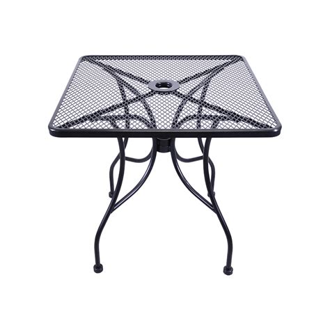 Square Outdoor Patio Wrought Iron Table Black Finish Seatingdoc