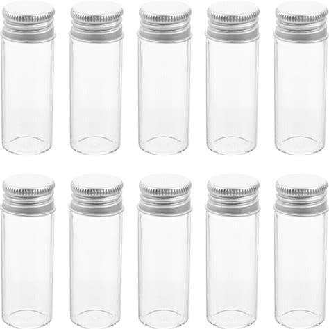 20 Pcs Glas Klare Runde Flasche Glasflasche Mit Deckel Glasbehälter eBay