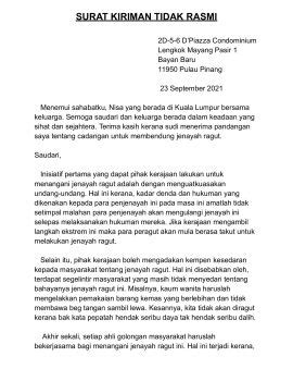 Surat Kiriman Tidak Rasmi Azizimohamadshahrul Flip Pdf Anyflip