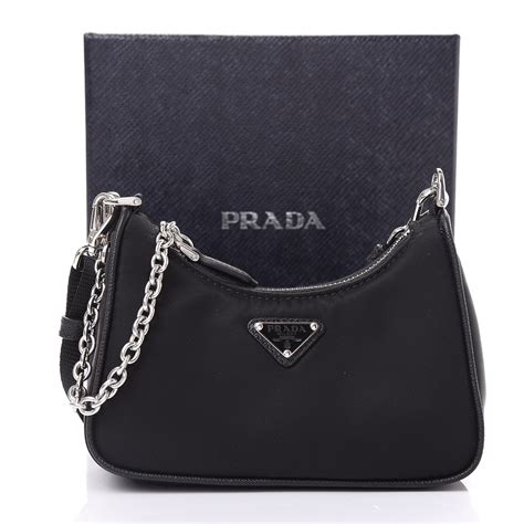 PRADA Tessuto Nylon Mini Re Edition 2000 Shoulder Bag Black 597607