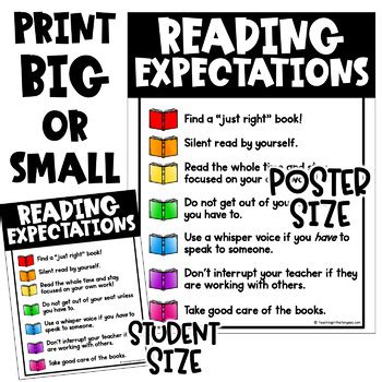 Reading Expectations Poster Anchor Chart By Teaching In The Tongass