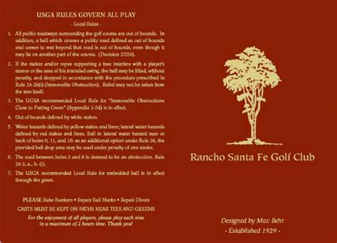 Rancho Santa Fe GC - Course Profile | Course Database