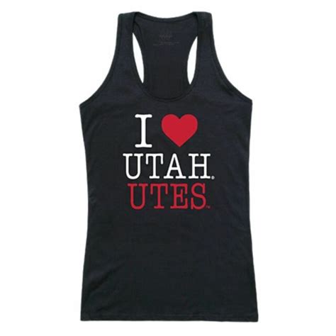 University Of Utah Utes Womens Love Tank Top Tee T Shirt Black Ebay