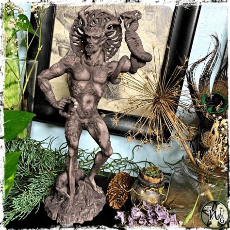 Cernunnos Statue Celtic Horned God Ritual Tools Green Witch Cernunnos