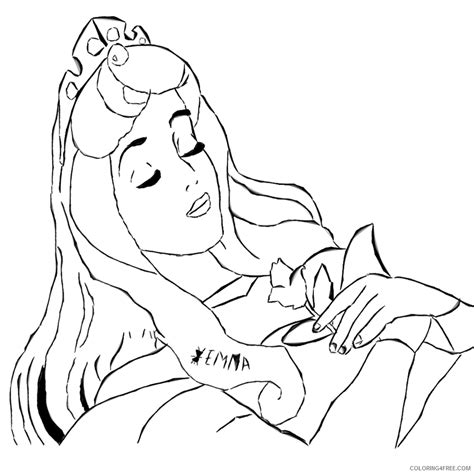 Sleeping Beauty Coloring Pages Aurora Sleeping Coloring Free