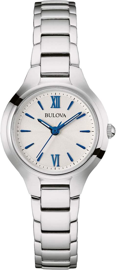 Bulova Reloj de cuarzo de 2 manos para mujer estilo clásico acero