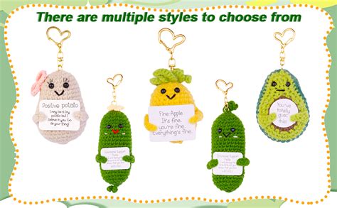 Amazon Mumyer Funny Positive Crochet Potato Keychain Handmade