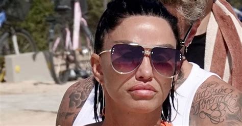 Katie Price Stuns Beach Goers As Latest Boob Job Leaves Her Spilling Out Of Skimpy Bikini The