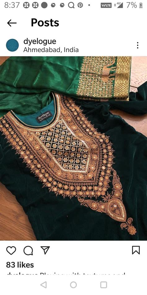 Pin By Purvi Mahadevia On Embroidery In Kurti Embroidery Design