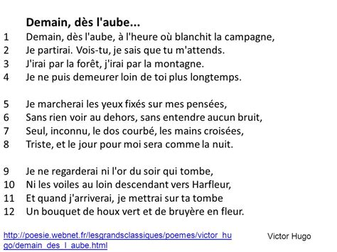 Poesie Demain Des L Aube