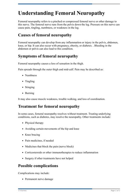 Text Femoral Neuropathy Healthclips Online