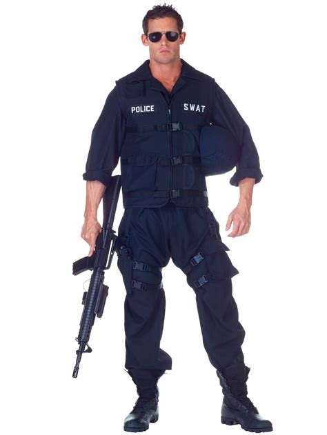 SWAT S.W.A.T. Deluxe Military Police Cop Commander Uniform Men Costume ...