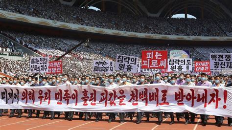 Thousands Of North Koreans March In Anti Us Rallies As Country Marks