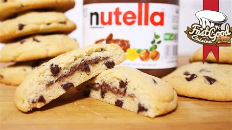 Recette Simple Et Rapide Cookies Fourr Au Nutella Youtube