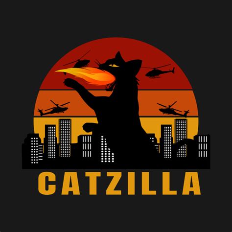 Catzilla by didaku | Catzilla, Cat merchandise, Cat tshirt