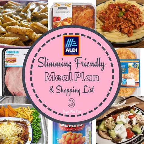 Aldi 7 Day Slimming World Friendly Meal Plan And Shopping List For Ingredients Aldi Meal Plan