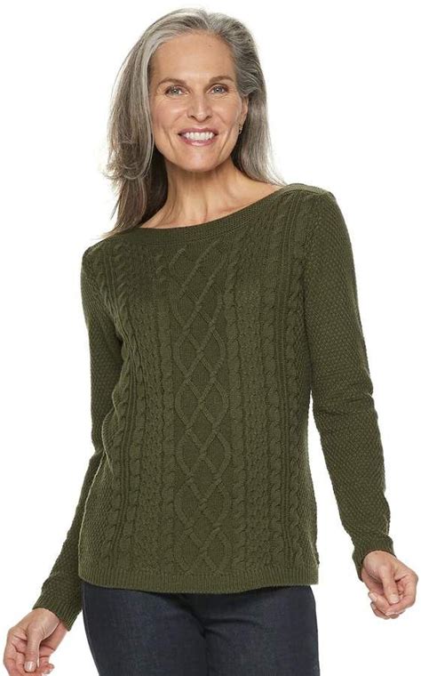 Women S Croft Barrow Textured Boatneck Sweater Sweaters Boatneck