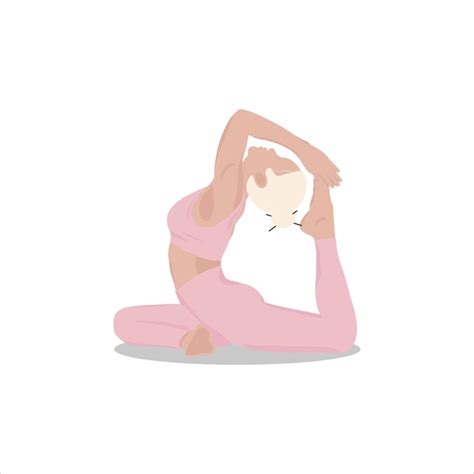 Mujer En Pose De Yoga Sobre Fondo Aislado Vector Premium