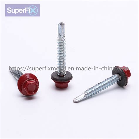 Painted Roofing Self Drilling Tek Screw For Thick Steel With EPDM