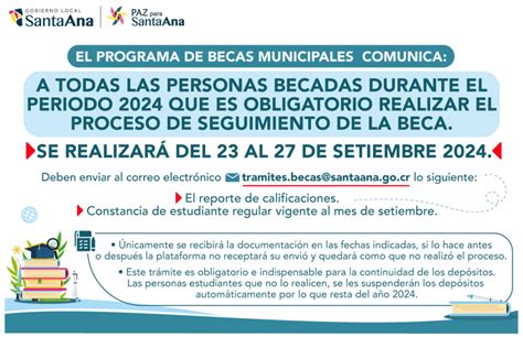 Proceso Seguimiento De Becas 2024 Gobierno Local De Santa Ana