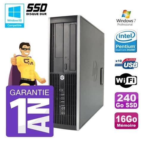 Pc Hp Sff Intel G Go Disque Go Ssd Graveur Wifi W