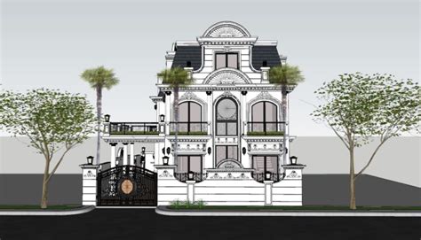 Neoclassical Villa Archives Sketchup 3d Model Free Download