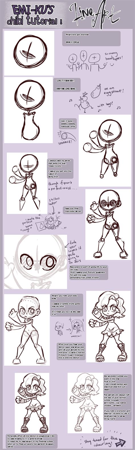 Chibi Tutorial Lineart By Emi Ku On Deviantart