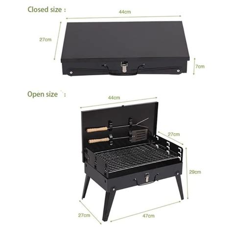 Folding Picnic Camping Charcoal Bbq Grill Adjustable Height Portable