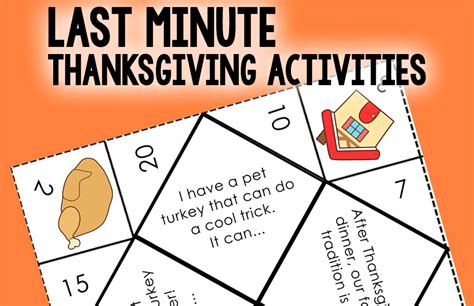 Fun, Easy, No-prep Last Minute Thanksgiving Activities ⋆ The Blue Brain ...