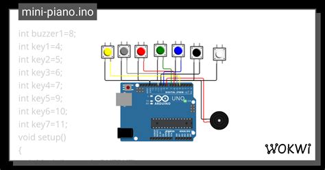 Mini Piano Ino Copy 3 Wokwi ESP32 STM32 Arduino Simulator