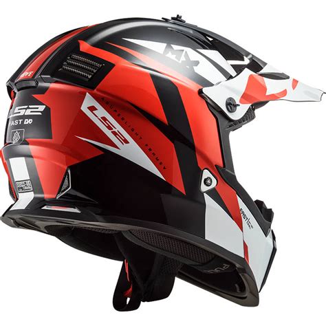 Kask Ls Mx Fast Evo Strike Czarno Bia O Czerwony Opinie I Cena