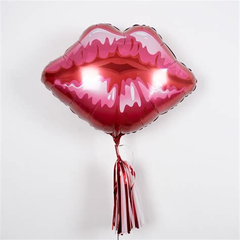 30 Giant Red Lip Shaped Foil Balloon