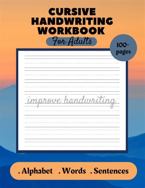 Buy Cursive Handwriting Workbook For Adults Improve Handwriting For