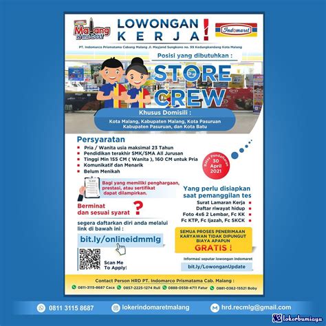 Lowongan Kerja Store Crew Indomaret Malang