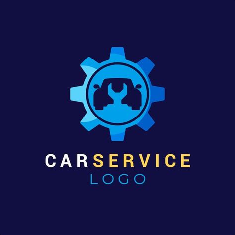 Plantilla de logotipo de servicio de coche de diseño plano Vector Premium