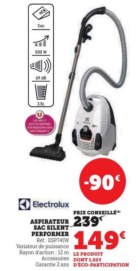 Promo Aspirateur Sac Silent Performer Electrolux Chez Hyper U