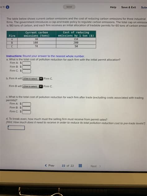 Solved 11 Saved Help Save Exit Sub The Table Below Shows Chegg