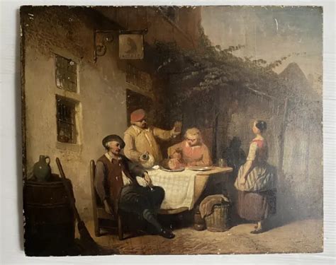 SCÈNE DE TAVERNE École Hollandaise Ou Flamande Tableau Ancien Huile