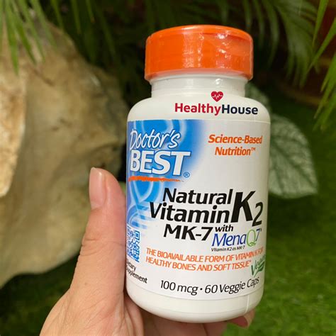 Natural Vitamin K2 Mk 7 With Menaq7 วิตามิน K2 Mk 7 Doctors Best 100 Mcg 60 Veggie Caps