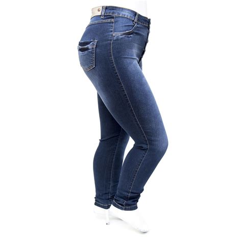 Calça Jeans Plus Size Hot Pants Cintura Alta Escura Helix Ane Jeans Anos