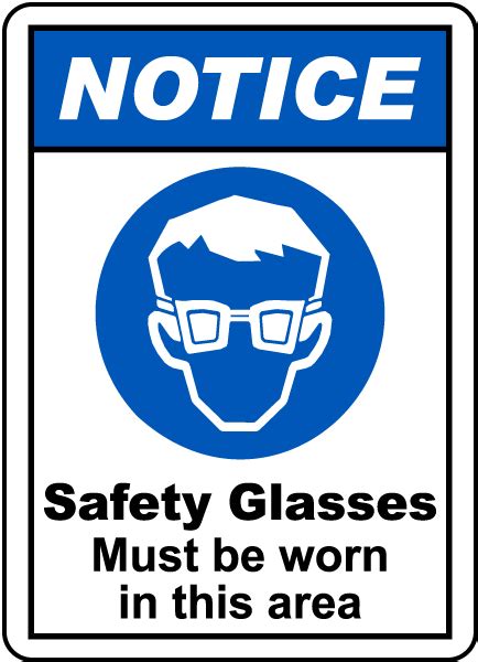 Safety Glasses Must Be Worn Sign G2413 By