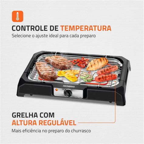 Churrasqueira El Trica Mondial Grand Steak E Grill Ii V W Preta