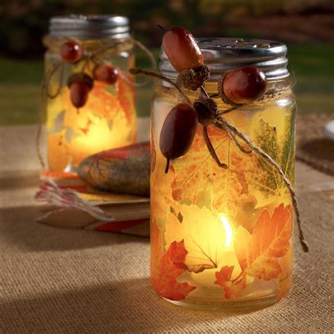 Decoupage Mason Jars To Make These Cute Leaf Mod Podge Luminaries With