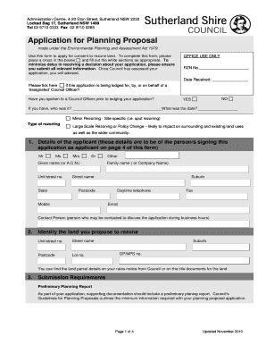 Fillable Online Rezoning Application Planning Proposal Sutherland