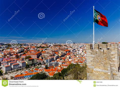 Lisbon The Portuguese Flag Stock Image Image Of Medieval History